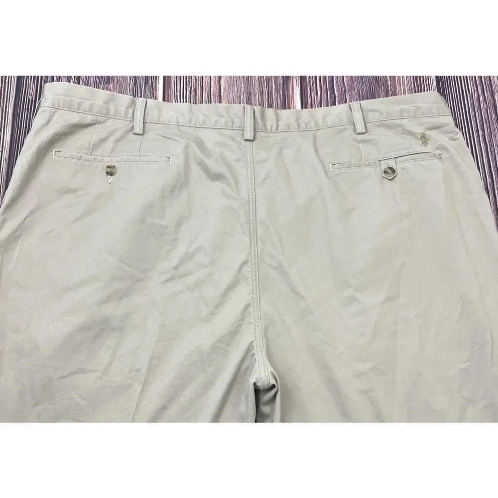 Polo Ralph Lauren Chino Beige Stretch Pants Mens Size 46x32 (Actual 47x32)